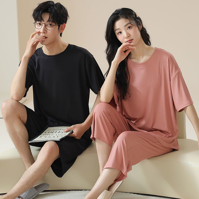 Comfy Pullover Couple Pajamas - Short Sleeve Summer