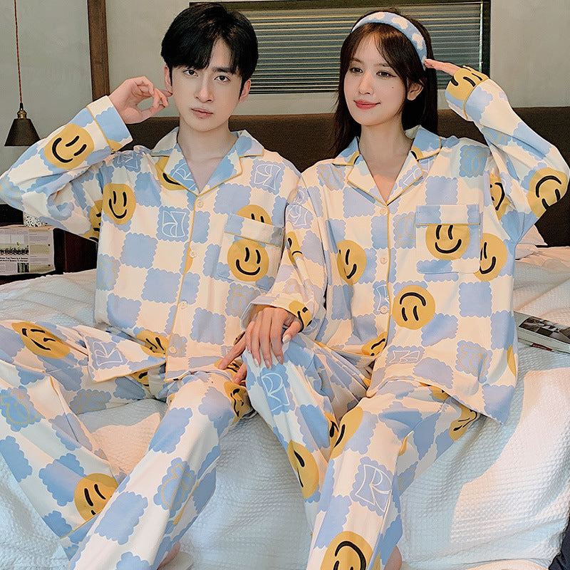 Matching Smiley Face Pajamas Set for Couples