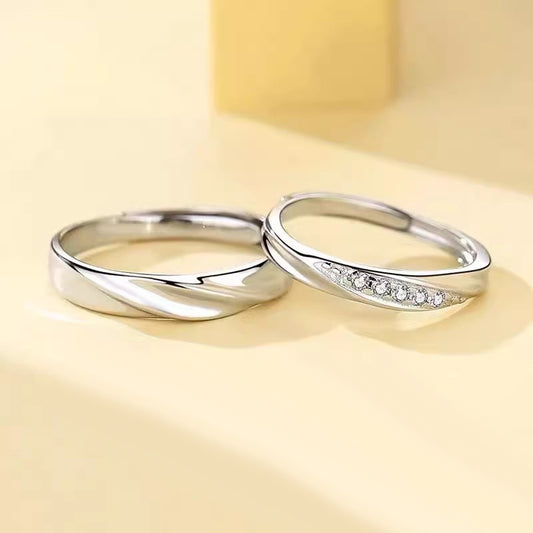 Custom Engraved Sterling Silver Promise Rings (Set of 2)
