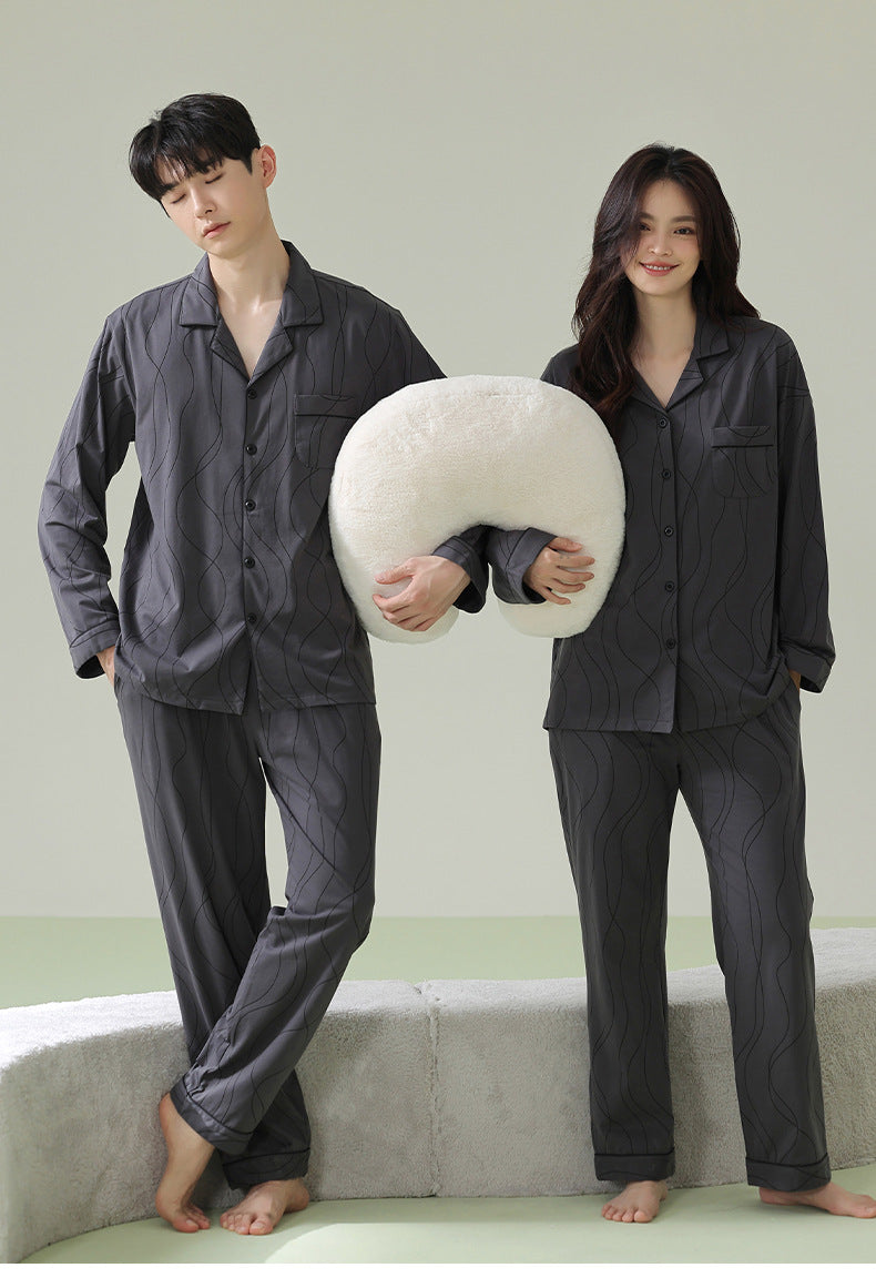 Pure Cotton Pajamas Loungewear Set for Couples