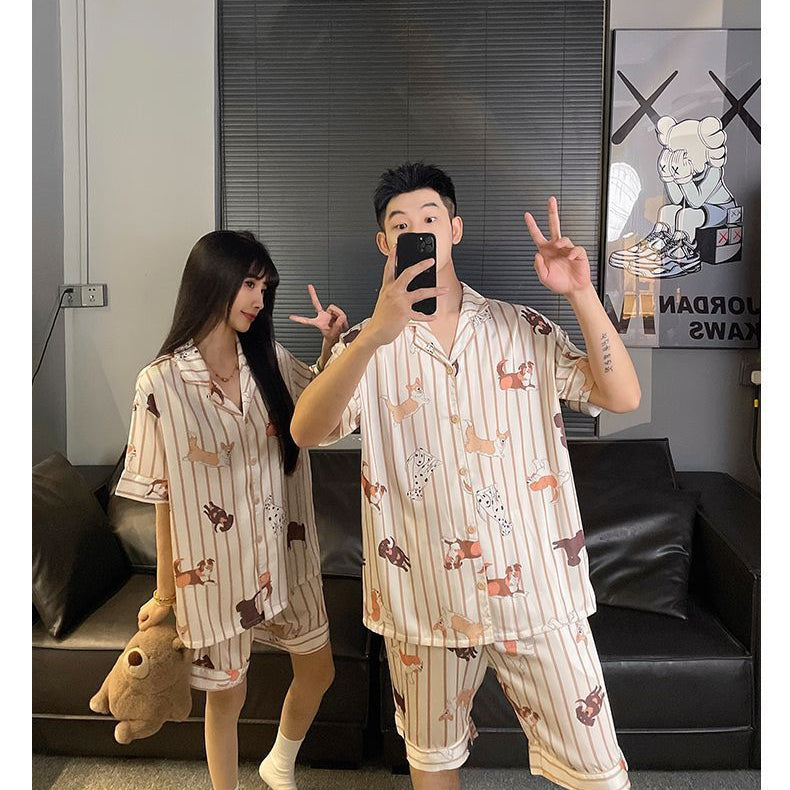 Cool Canine Comfort: Matching Summer Couple Pajamas