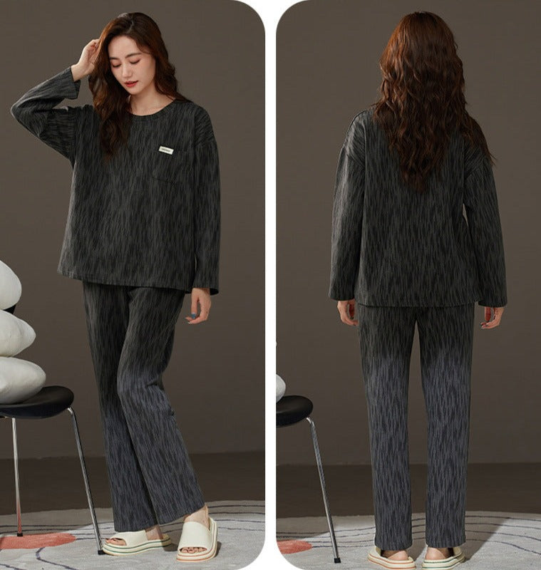 2 Pcs Matching Couples Flannel Pajamas Set