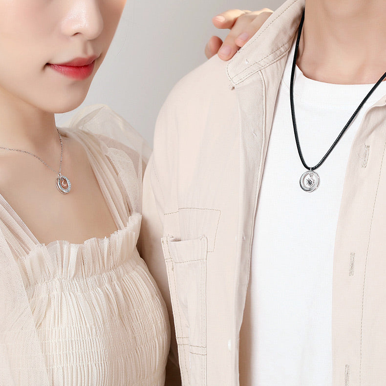 Sun and Moon Promise Couple Necklaces Set
