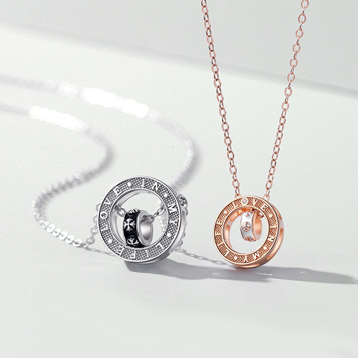 Matching Rings His and Her Necklaces Set for 2
