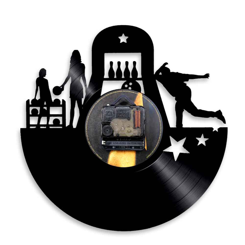 Custom Vinyl Wall Clock Gift for Bowling Enthusiast