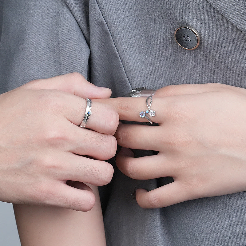 Engravable Matching Wedding Bands Moonstone