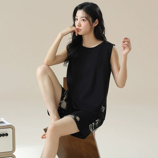 Gullei™ Sleeveless Short Pajamas Organic Cotton Summer