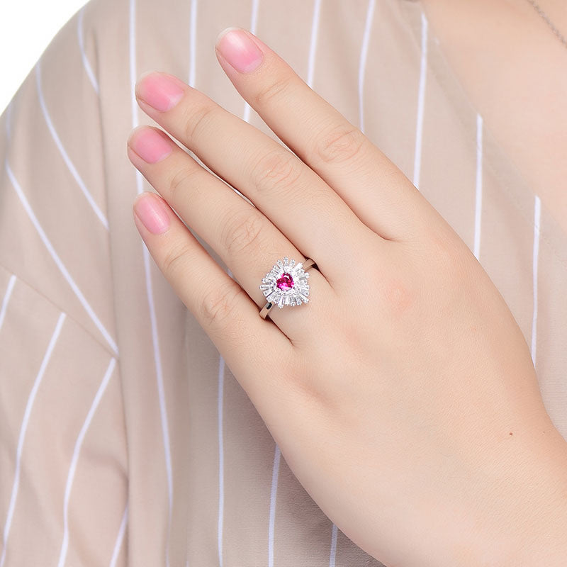 0.5 Carat Diamond and Ruby Ring for Her