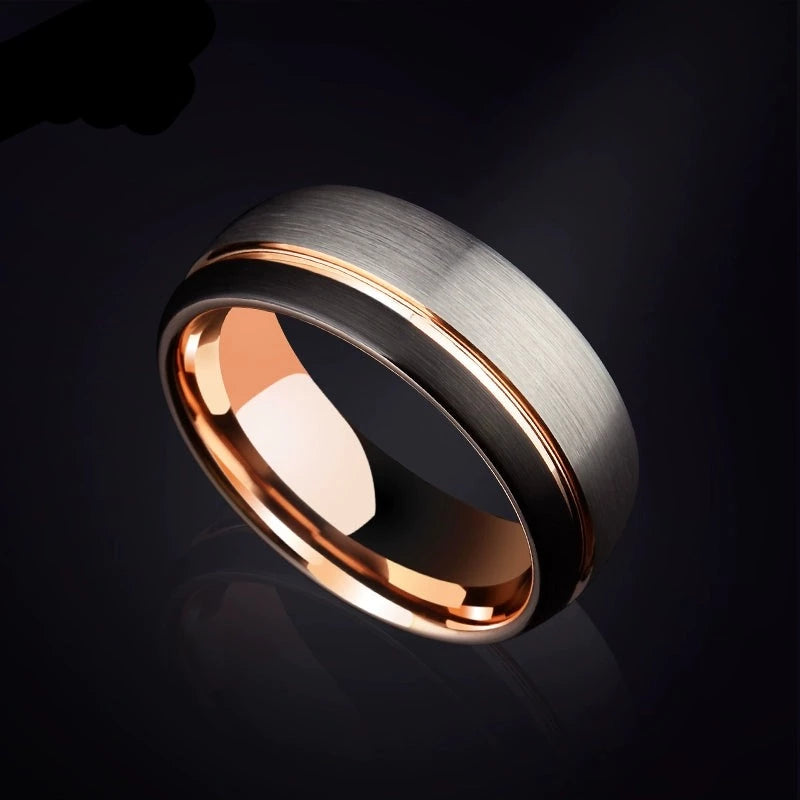 Mens Wedding Band Brushed Tungsten