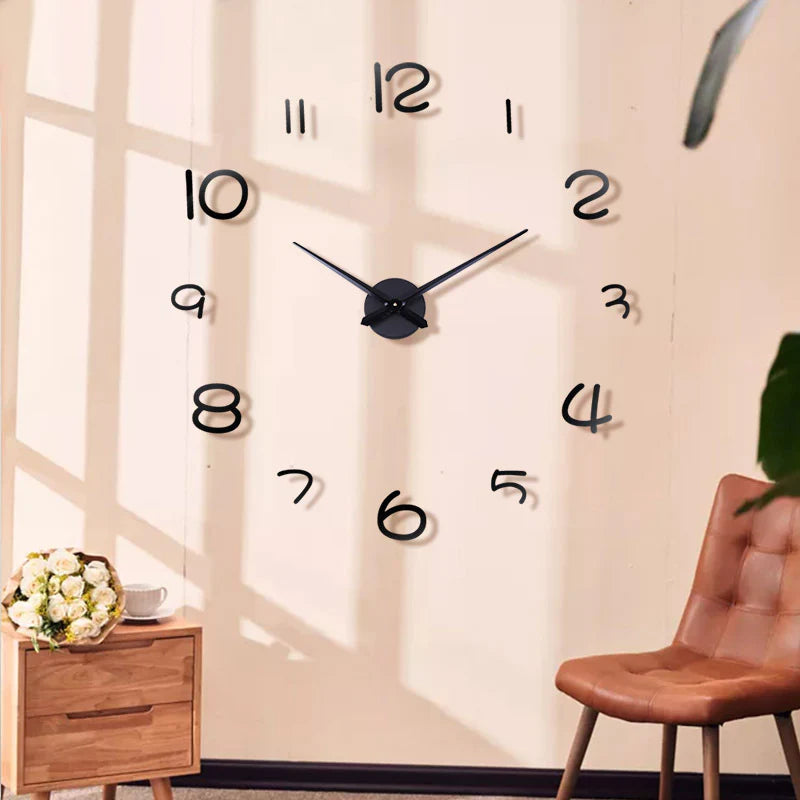 3D Sticker DIY Luminous Silent Wall Clock – Glow-in-the-Dark Custom Design