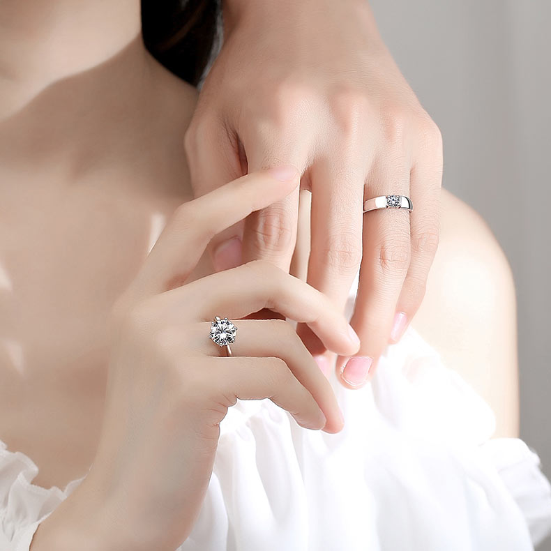 1.5 Carat Diamond Promise Rings Set for Couple