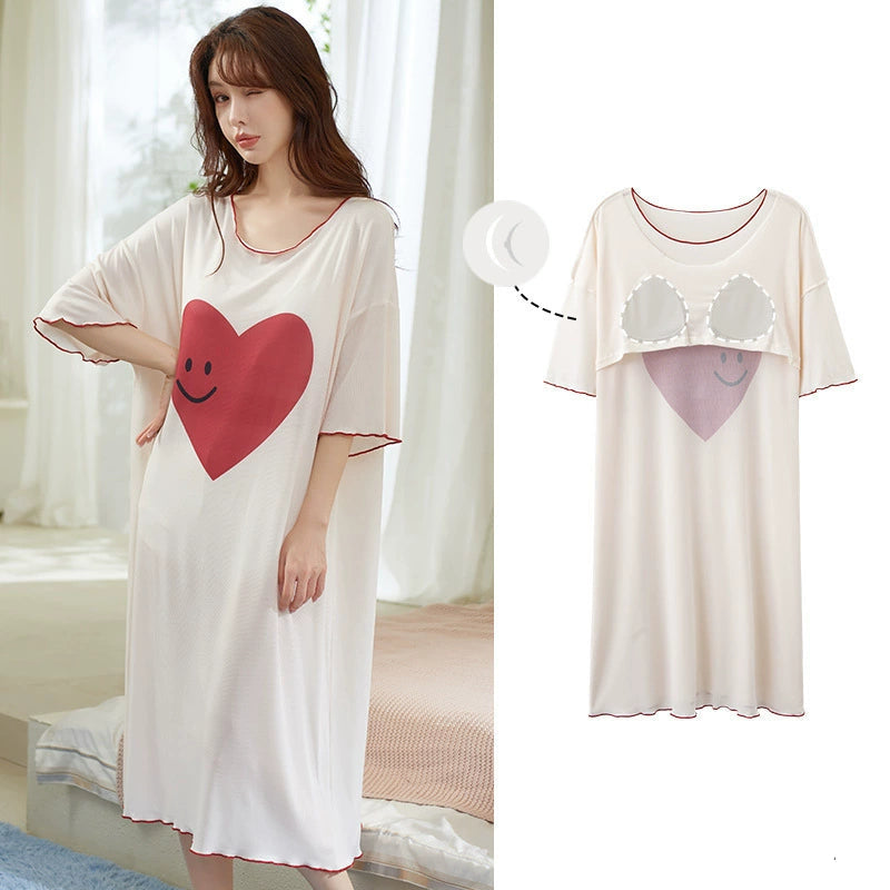Gullei™ Loose Sleepwear with Builtin Bra Organic Cotton