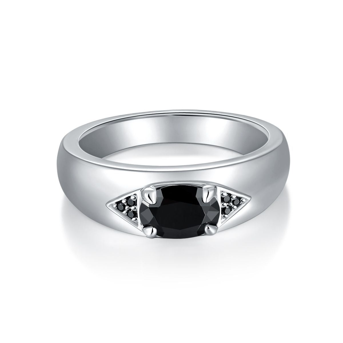 1 Carat Black Moissanite Eye of Horus Style Ring