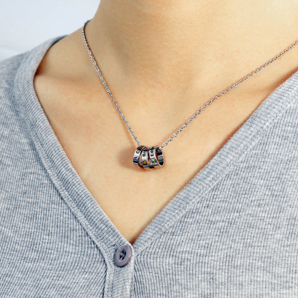 Custom Birthstone Family Name Jewelry
