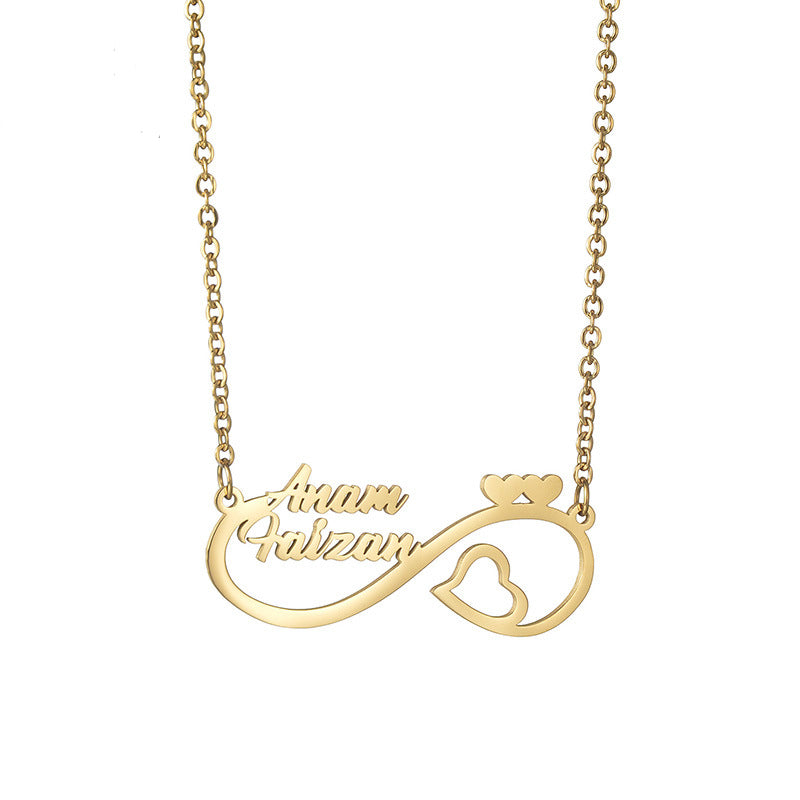 Infinity Sign Custom Couples Name Necklace