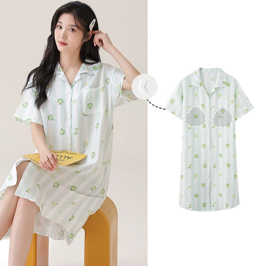 Gullei™ Nightwear Long Shirt Organic Cotton Summer