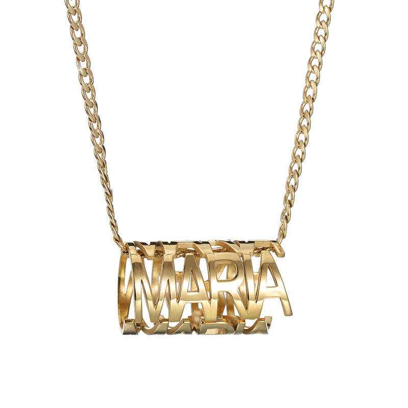 Personalized 3D Ring Name Necklace