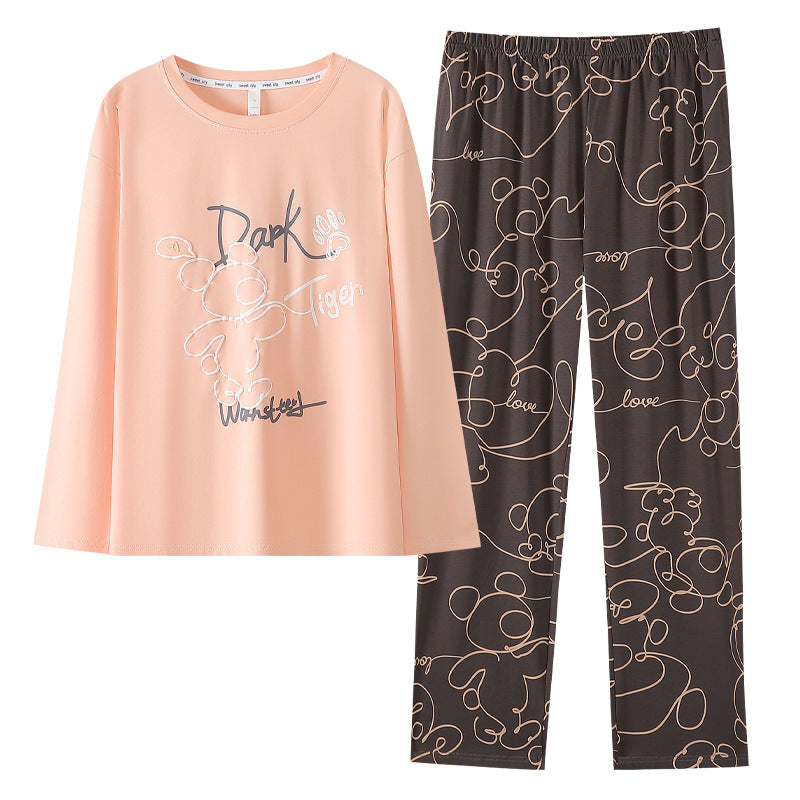 4-Piece Bear Pattern Couples PJs/Loungewear Set