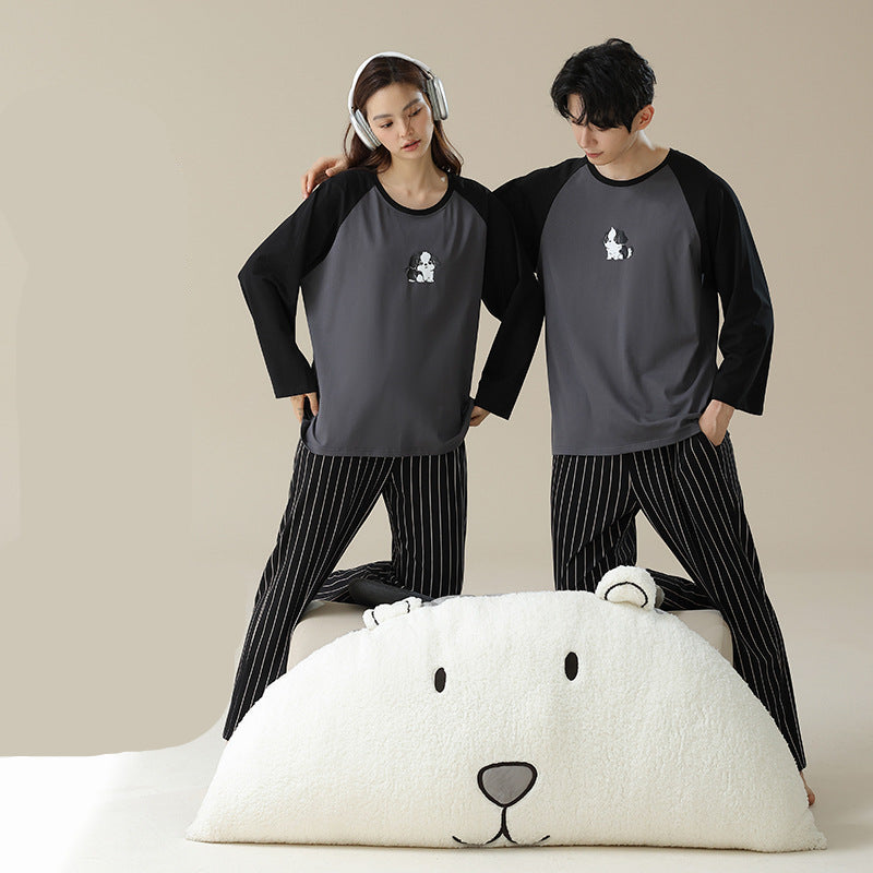 4-Piece Cute Puppy PJs/Loungewear Set for Couples