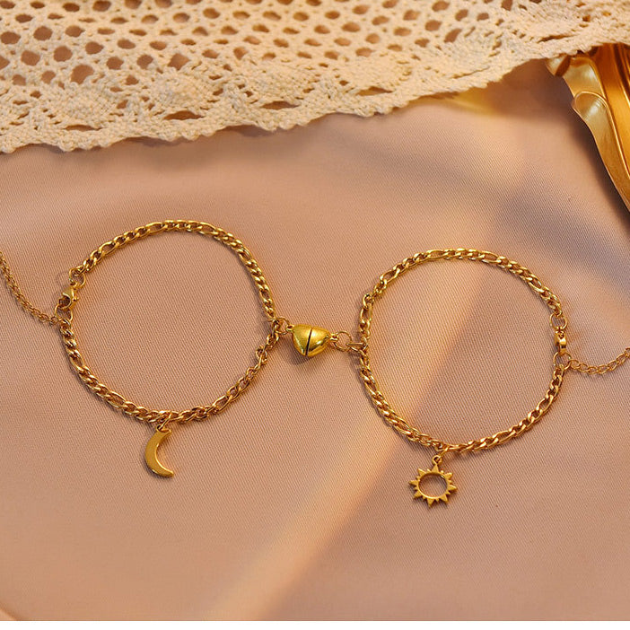 Magnetic Hearts Couple Relationship Bracelets