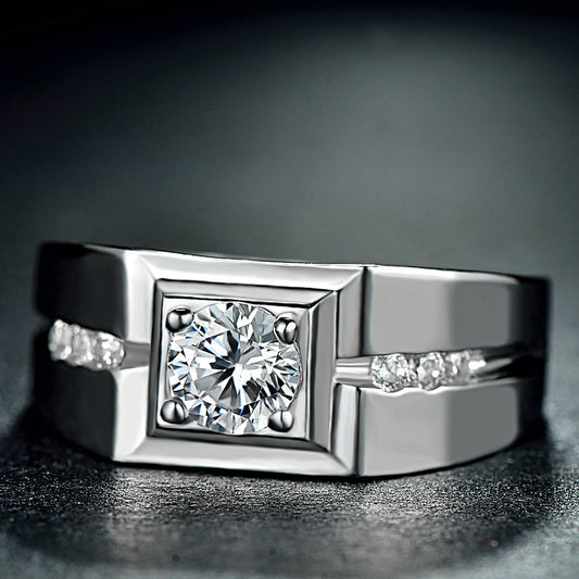 Engraved Wedding Ring for Men Sterling Silver 9mm
