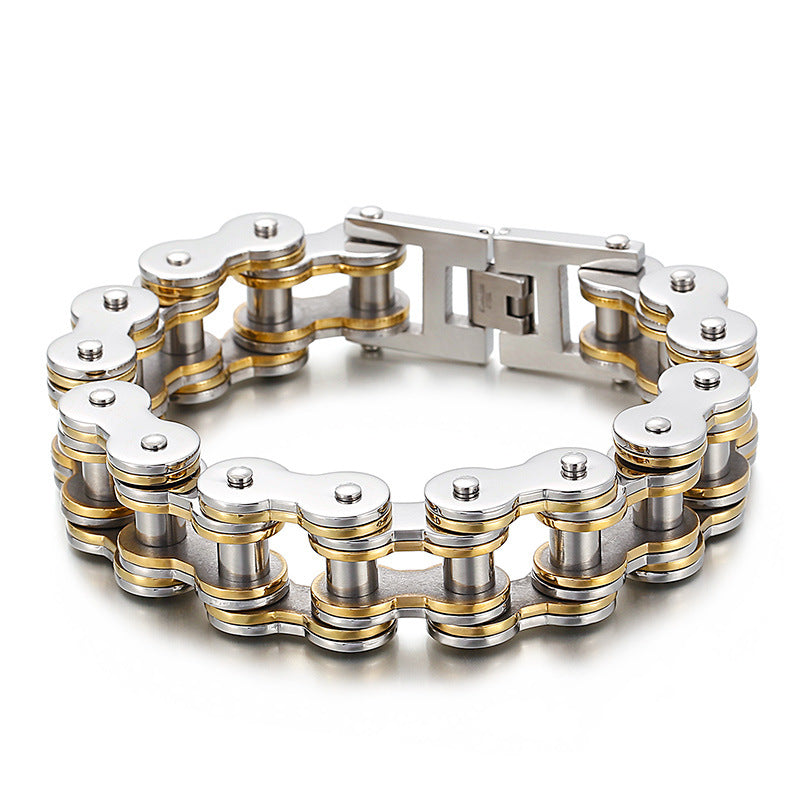 Custom Hiphop Bike Chain Mens Bracelet 22cm