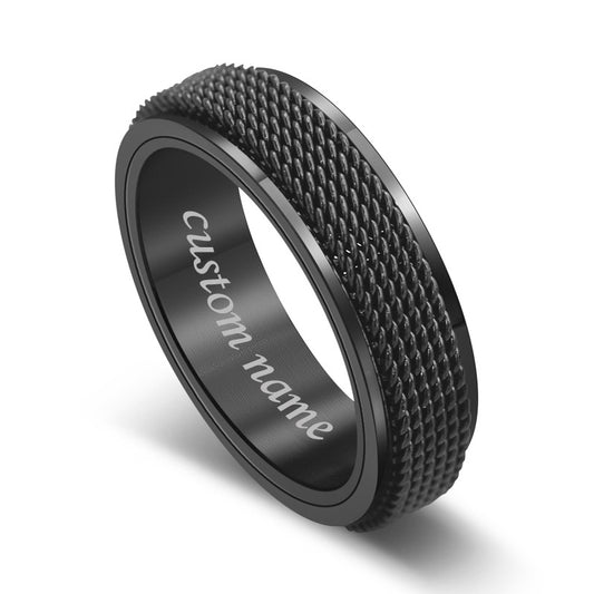 Custom Name Unisex Fidget Spinner Ring