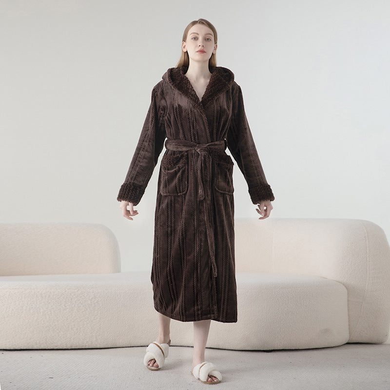 Thickened Flannel Winter Matching Robes Set