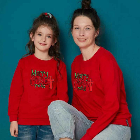 Mother and Daughter Long-sleeved Christmas Sweatshirts