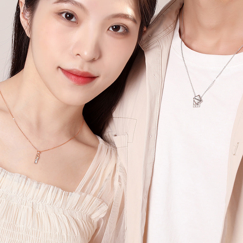 Engraved Matching Chocolate Bar Necklaces Set