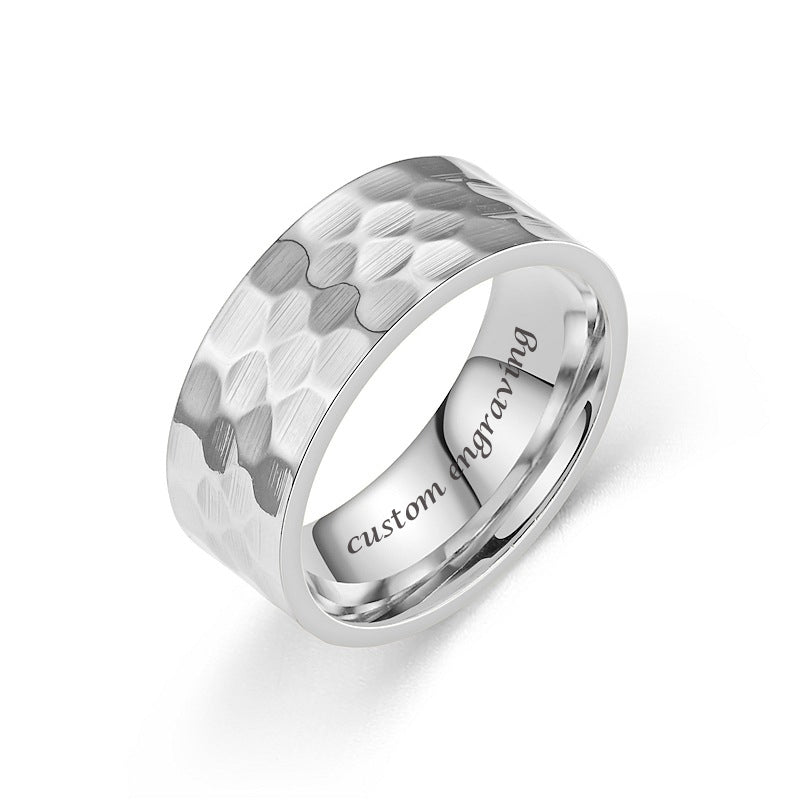 Mens Steel Band with Custom Name