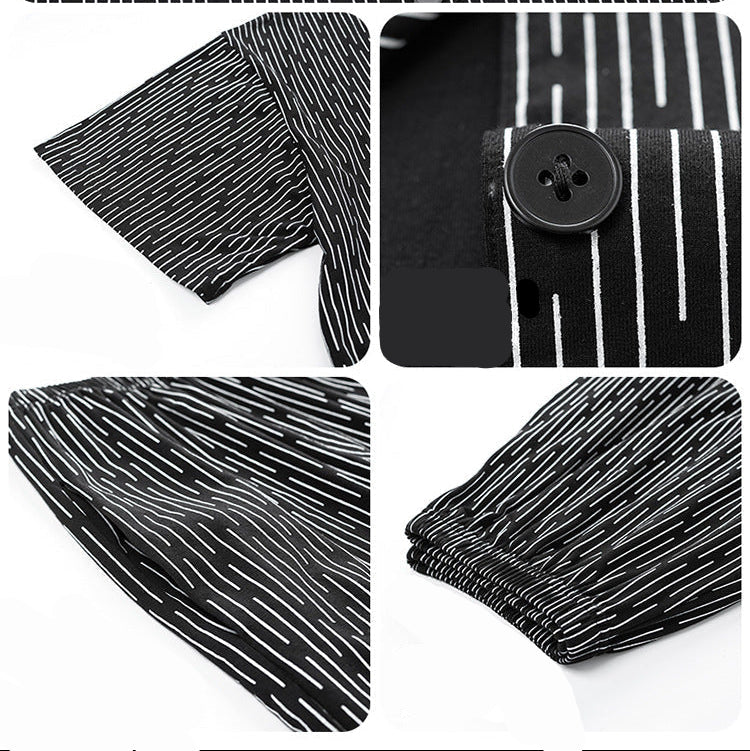 Artistic Modal Couple Pajamas - Short Sleeve Button-Down