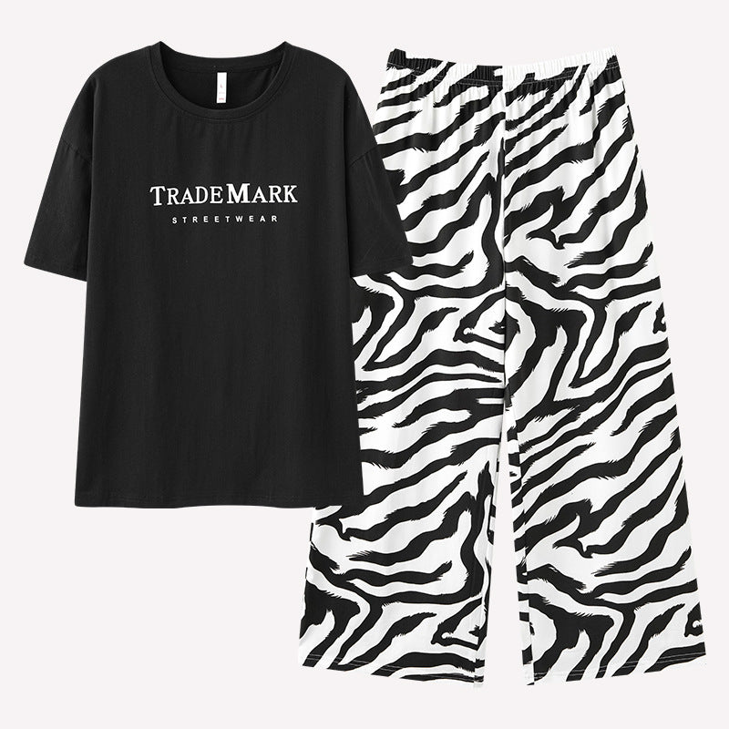 Zebra Pattern Matching Pajamas Set for Couples
