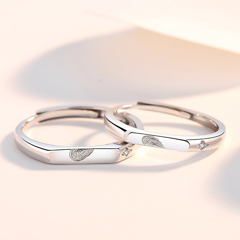 Matching Half Hearts Couple Promise Rings Set