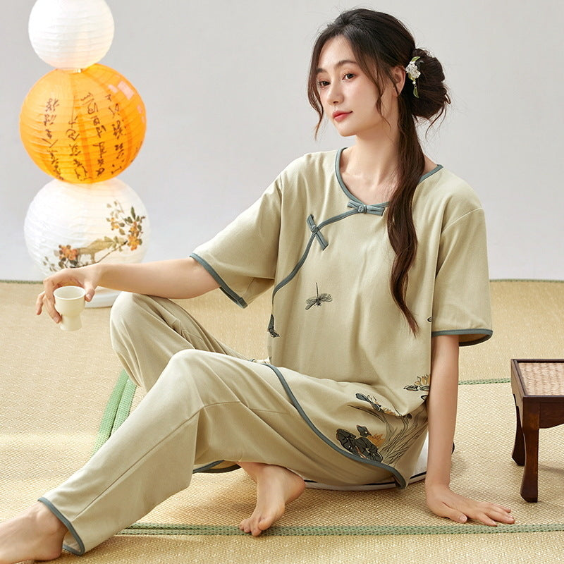 Pure Cotton Chinese Style Pajamas Set
