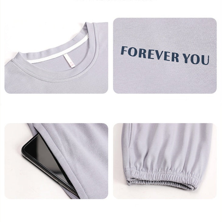 Couples Matching PJs Nightwear Pajamas Set with Padded Bra
