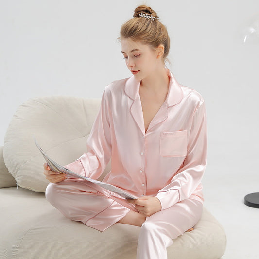 Custom Embroidered Satin Pajamas Set for Women (Exclusive Gift Box Included)