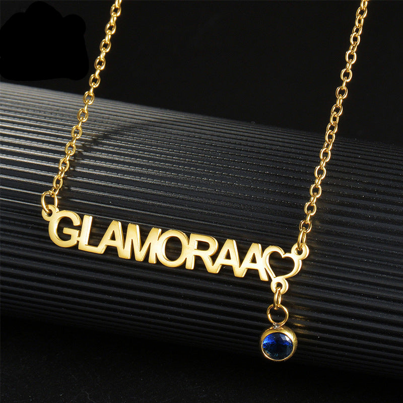 Personalized Birthstone Name Necklace