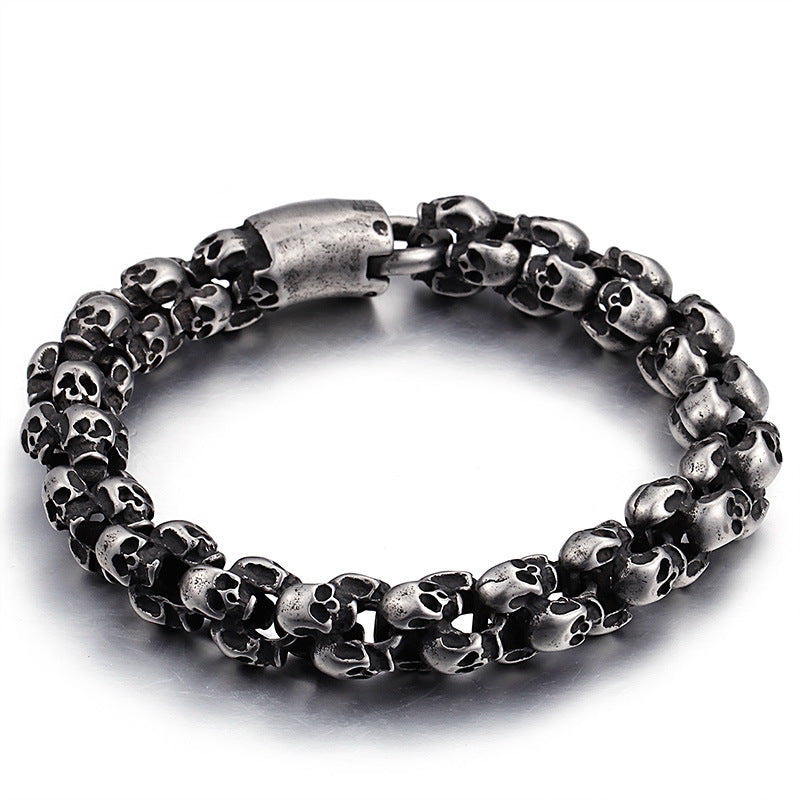 Custom Engraved Skull Retro Bracelet for Men