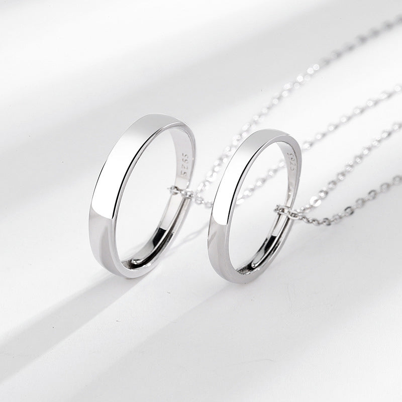 Engravable Ring Pendants Set for Couples