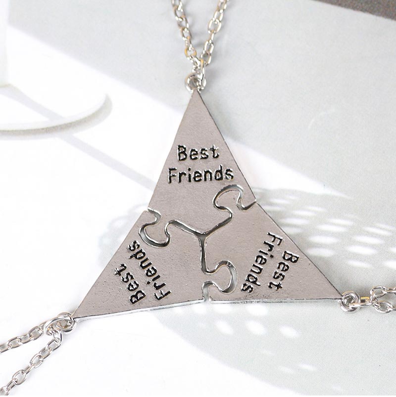 Best Friends Puzzle Necklaces Set for 3