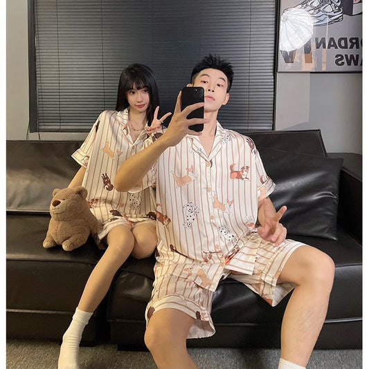 Cool Canine Comfort: Matching Summer Couple Pajamas