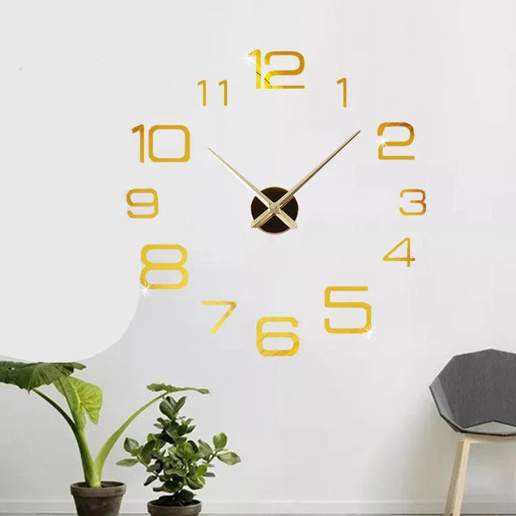 DIY Sticker Long Hands Wall Clock – Customizable & Silent Design