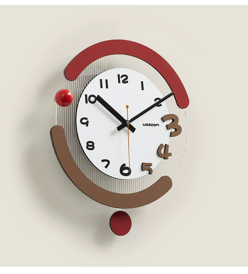 Modern 3D Pendulum Analog Silent Wall Clock