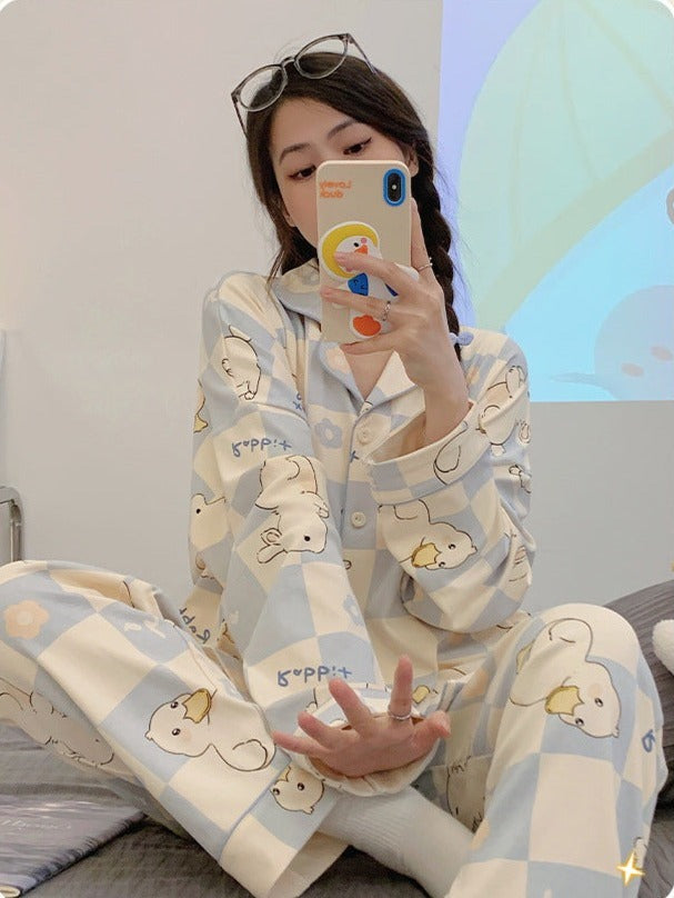 Women Nightwear Dress Soft Pajamas Set