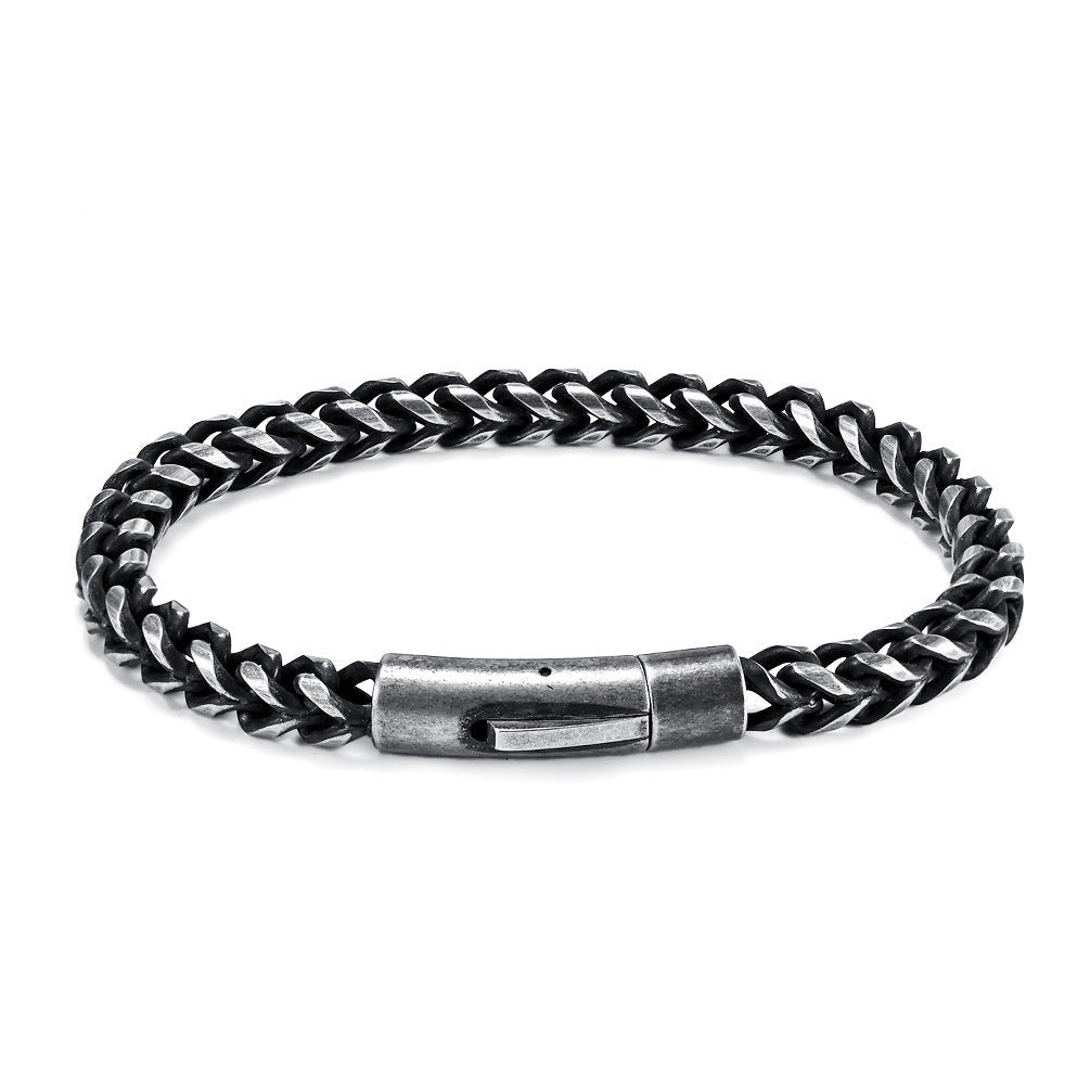 Custom Engraved Mens Vintage Bracelets Stainless Steel 8.5 Inches