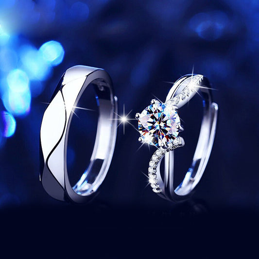 2 Carats Moissanite Diamond Matching Wedding Bands Gullei.com