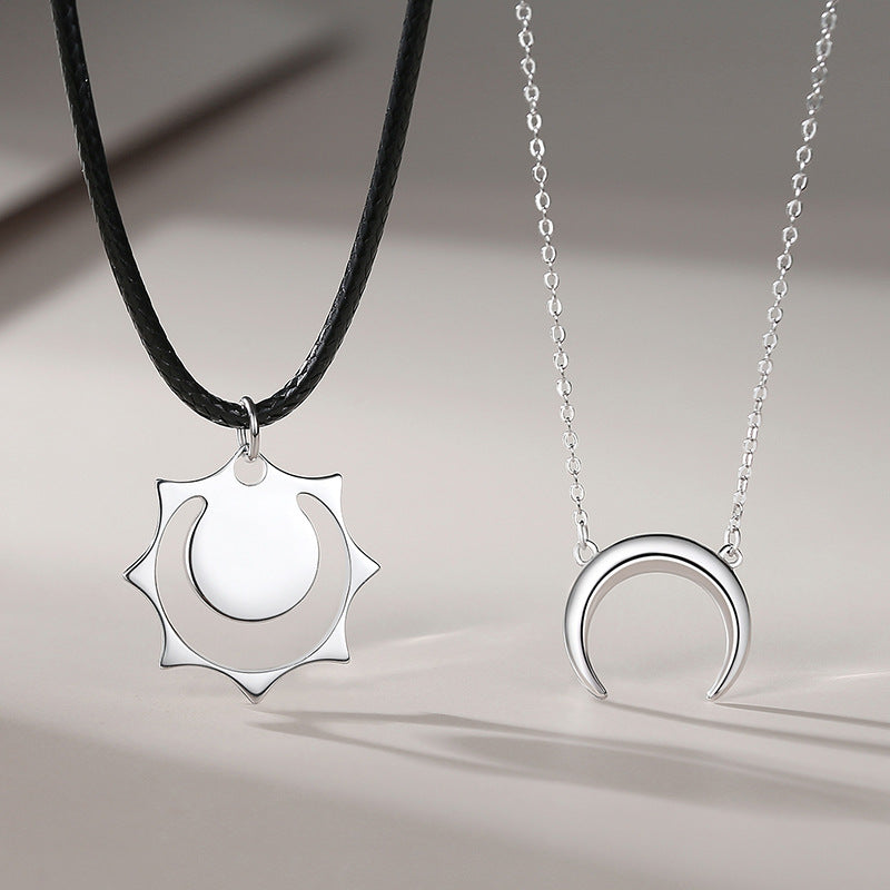 Sun and Moon Promise Necklaces Set for Couples
