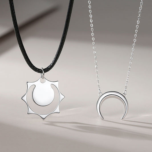 Sun and Moon Promise Necklaces Set for Couples