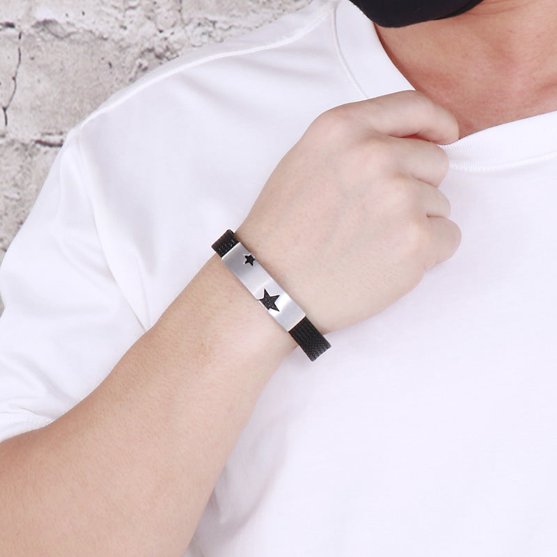 Custom Name Engraved Mens Bangle Bracelet